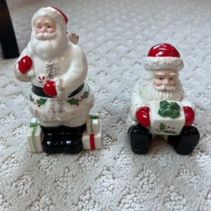 Lenox Christmas Santa salt and pepper shakers.